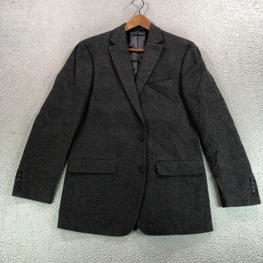 Lauren Ralph Lauren Blazer Mens‎ 40L Gray Heather Wool Silk Cashmere Two Button